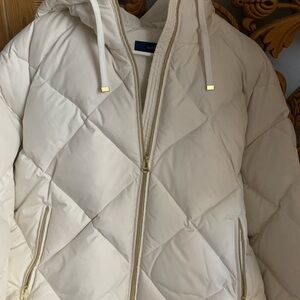 Cole Haan Women's Cream Quilted Puffer Jacket
